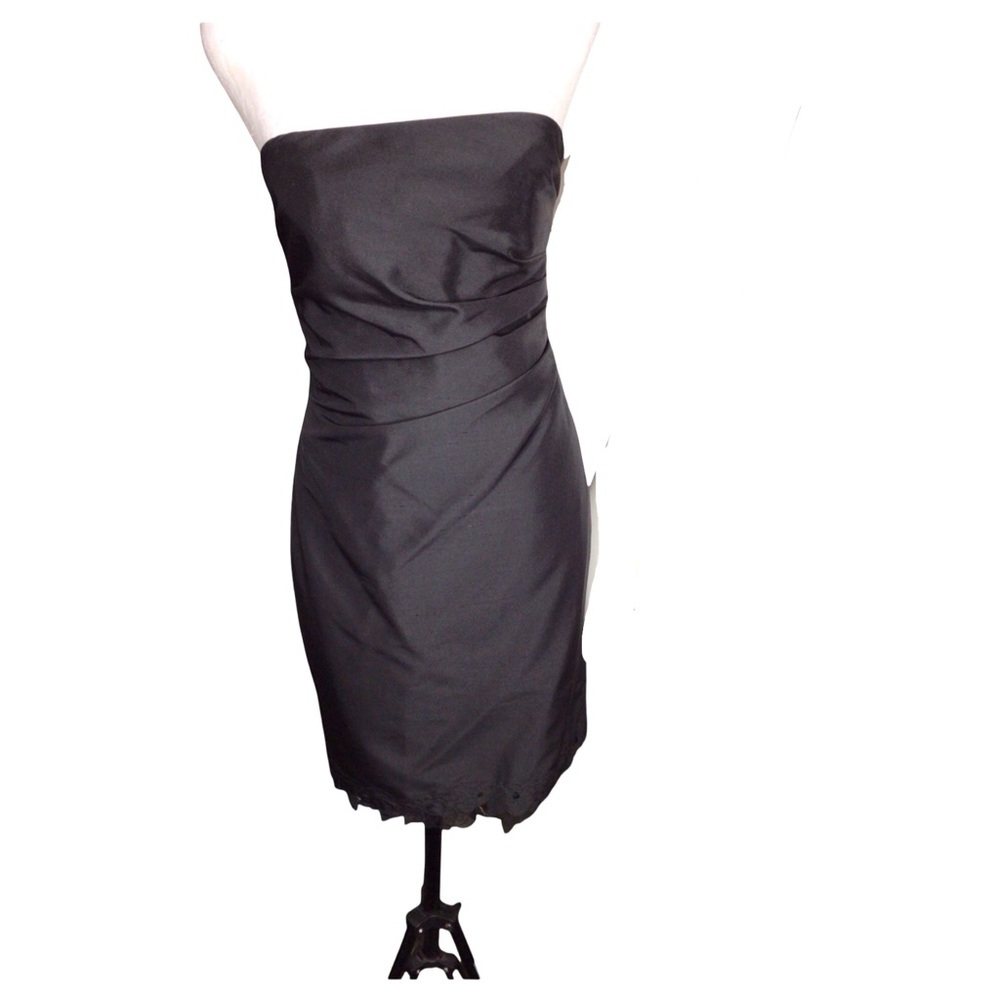 Kay Unger Black Strapless Sheath Dress